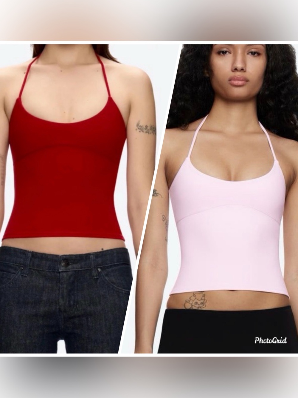 *ISO* Tank Air Spill halter, sz L, Red or Pink!